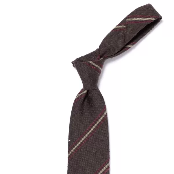 Cesare Attolini Archivio Storico: Tie "Striscia Di Shantung" In Pure Silk - Handrolled