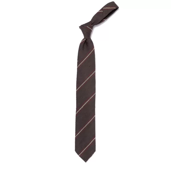 Cesare Attolini Archivio Storico: Tie "Striscia Di Shantung" In Pure Silk - Handrolled