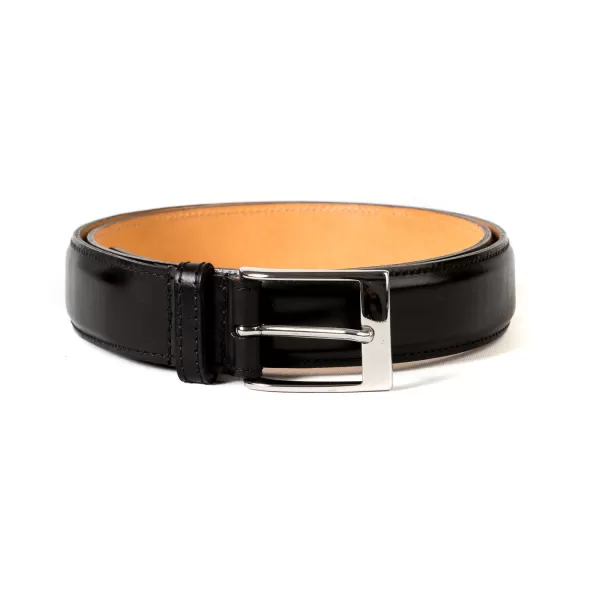 Saint Crispin's Belt Made Of Black Calfskin - Hand-Colored
