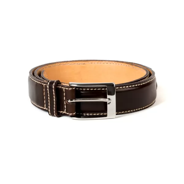 Saint Crispin's Belt Made Of Dark Brown "Horween Chicago" Horse Leather - Hand-Polished