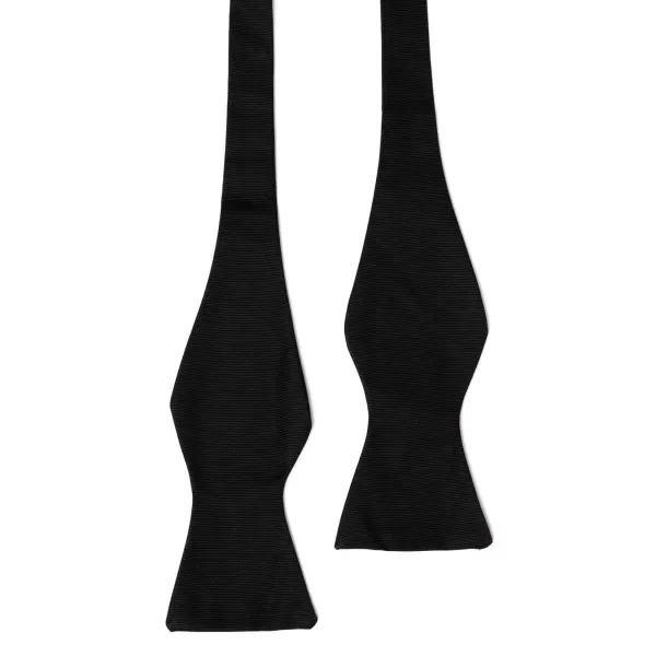 Petronius Black Bow Tie "Black Butterfly Bow Tie" Made Of Pure Grosgrain Silk