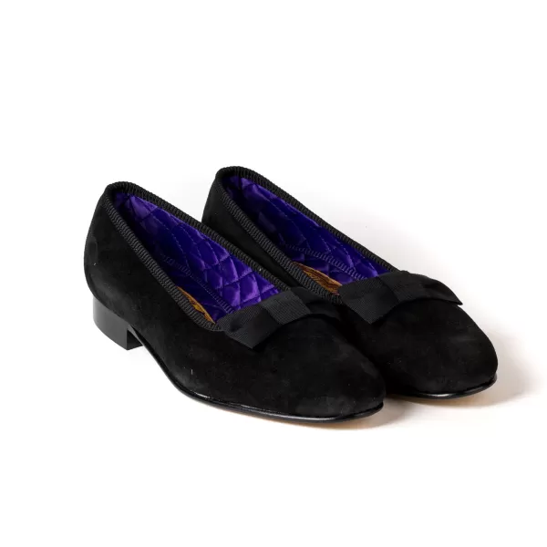 Bowhill u0026 Elliott Bowhill & Elliot X Mj: Black Shoes "Opera Pump" Made Of Suede With Lea