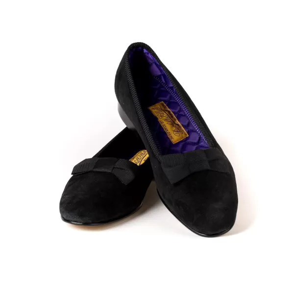Bowhill u0026 Elliott Bowhill & Elliot X Mj: Black Shoes "Opera Pump" Made Of Suede With Lea