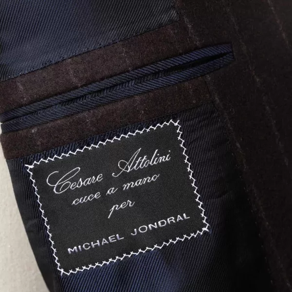 Cesare Attolini Brown Suit "Chalk Stripe" Made Of English Wool - Fox Heritage Flannel