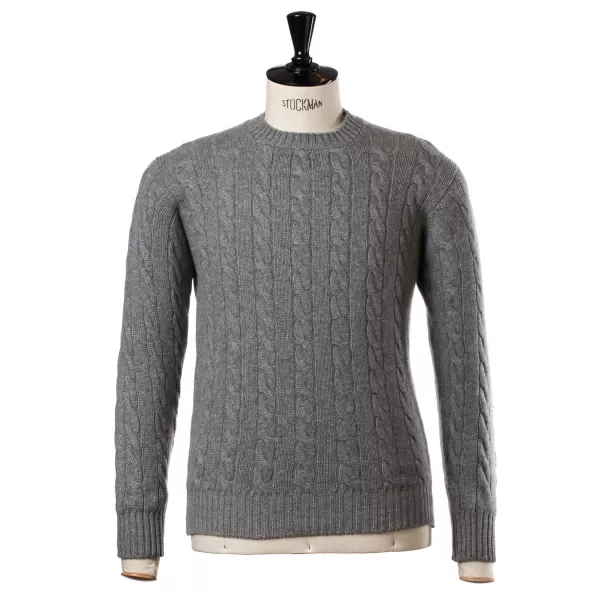 William Lockie Cable Pullover "Chirnside Cable" Made Of Pure 4 Ply Cashmere