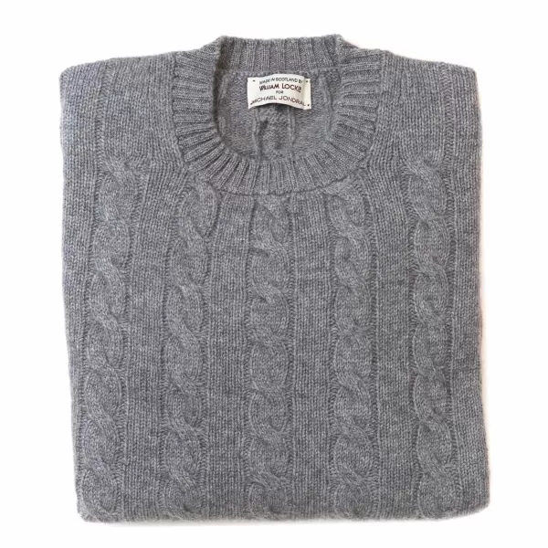 William Lockie Cable Pullover "Chirnside Cable" Made Of Pure 4 Ply Cashmere