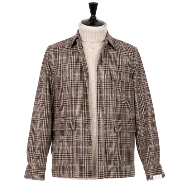 De Petrillo Checked Sports Jacket "Shirt Pocket" Made Of Pure Wool By Fe