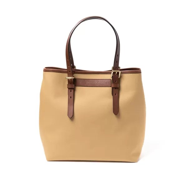 Felisi Cotton Canvas And Saddle Leather Bag "New Office Tote" - Handmade
