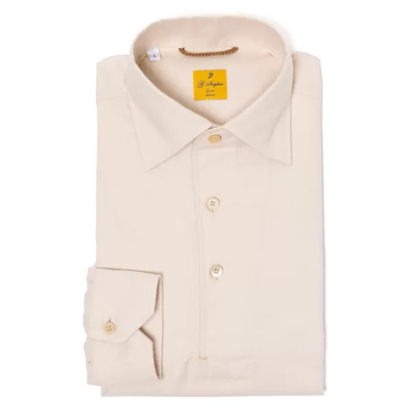 G. Inglese Cream-Colored Polo Shirt "Mastroianni" Made Of Pure Cotton -