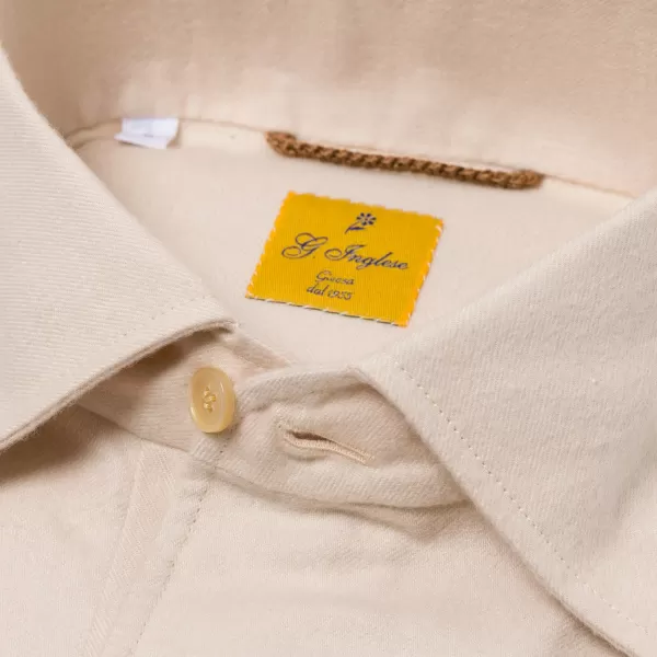 G. Inglese Cream-Colored Polo Shirt "Mastroianni" Made Of Pure Cotton -