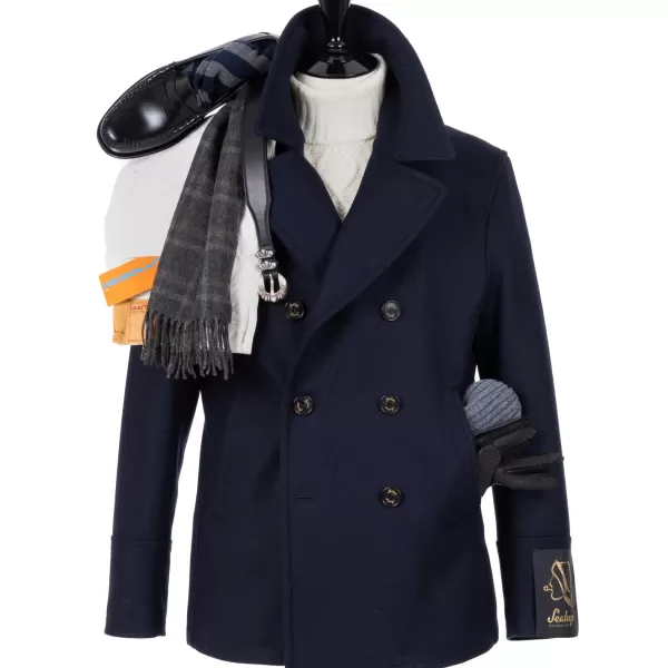 Sealup Dark Blue Caban Jacket "Amalfi" Made Of Water Repellent Wool