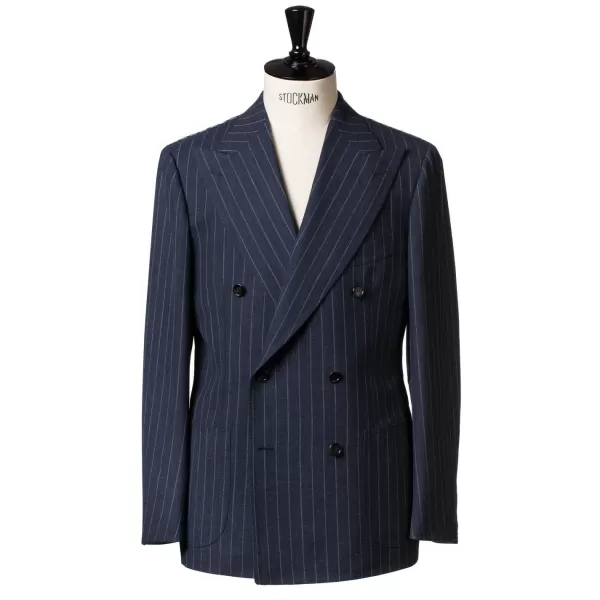 Cesare Attolini Dark Blue Suit "Avvocato" Made Of English High Twist Wool - Purely Han