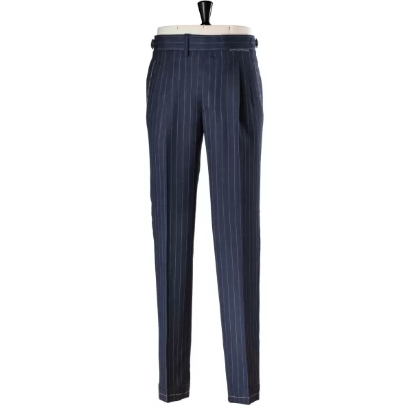 Cesare Attolini Dark Blue Suit "Avvocato" Made Of English High Twist Wool - Purely Han