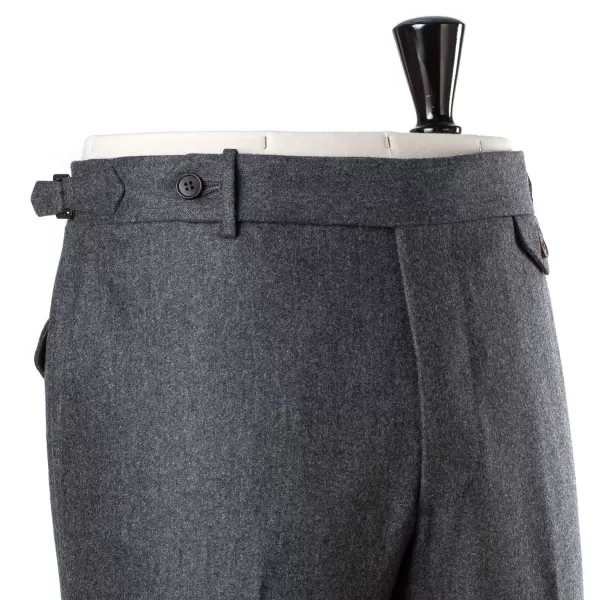 Rota Sartorial Exclusive For Michael Jondral: Grey Flannel Pants In Pure Wool - Rota
