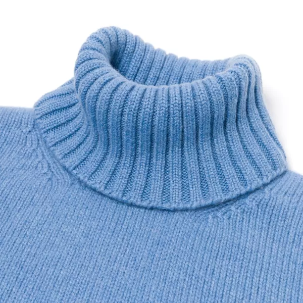 Fedeli Exclusive To Michael Jondral: Azure Blue Scottish 4-Ply Cashmere Turtl