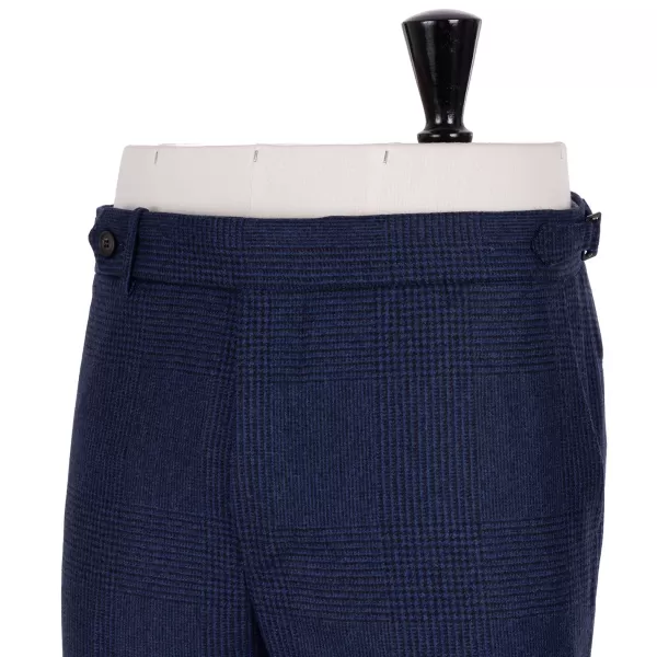 Rota Sartorial Exclusive To Michael Jondral: Blue Checked Flannel Pants "Galles" In P