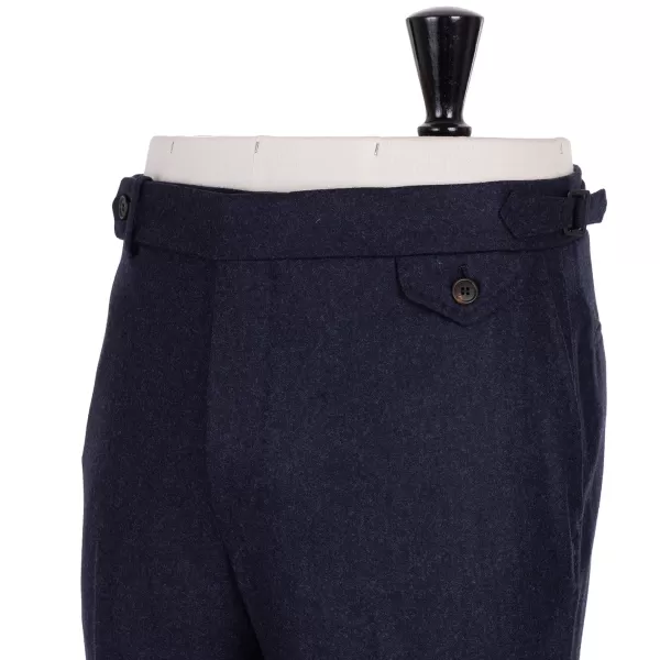 Rota Sartorial Exclusive To Michael Jondral: Blue Pure Wool Flannel Pants - Rota Sart