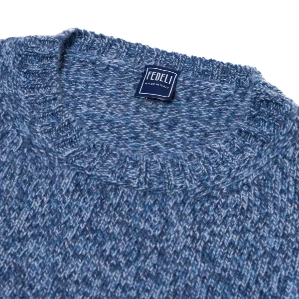 Fedeli Exclusive To Michael Jondral: Denim Blue Scottish 3-Ply Mouline Cashme