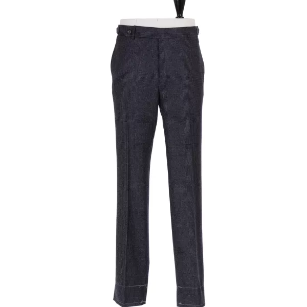 Rota Sartorial Exclusive To Michael Jondral: Grey Plaid Flannel Pants "Galles" In Pur