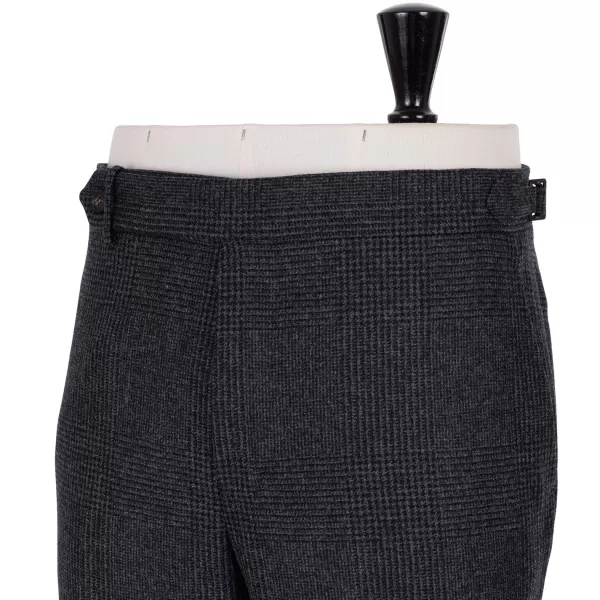 Rota Sartorial Exclusive To Michael Jondral: Grey Plaid Flannel Pants "Galles" In Pur