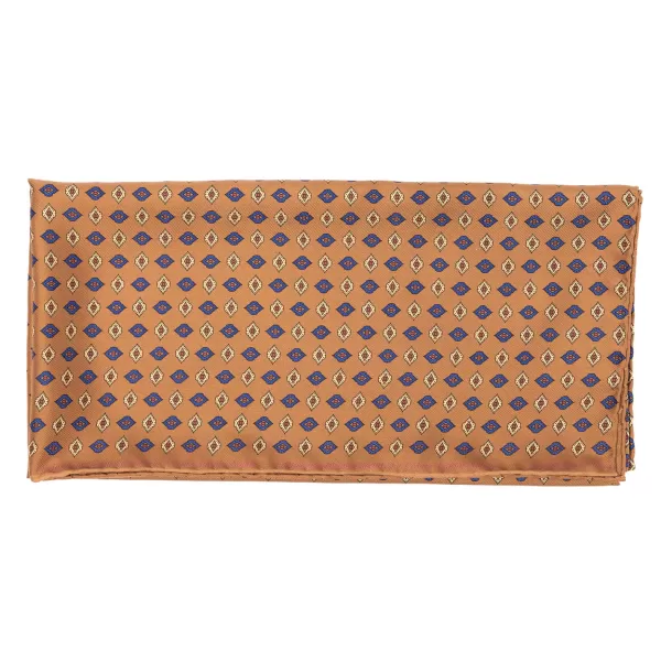 Cesare Attolini Foulard Neckerchief "Cornici Barocche" In Pure English Silk