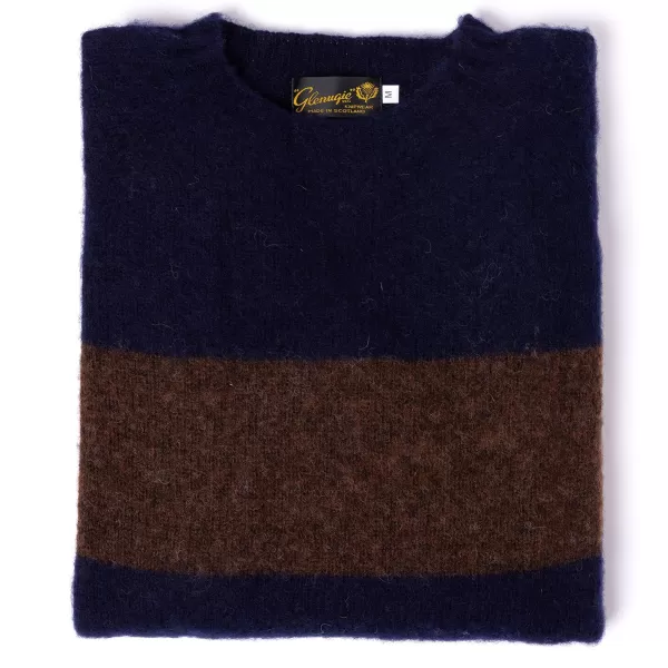 Glenugie Exclusive X Mj: Pure Wool Sweater "College Stripe Jumper" - C