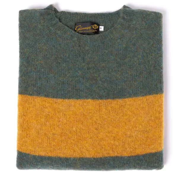 Glenugie Exclusive X Mj: Pure Wool Sweater "College Stripe Jumper" - C