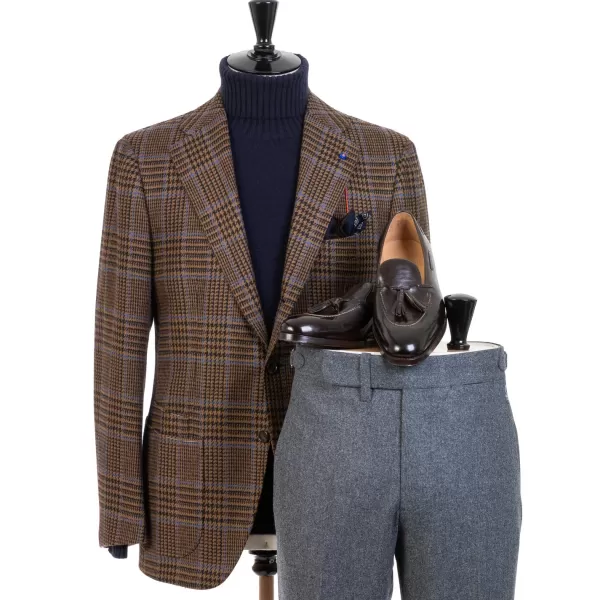 Cesare Attolini Grey Trousers "Fox Flannel" Made Of English Wool - Purely Handcraft