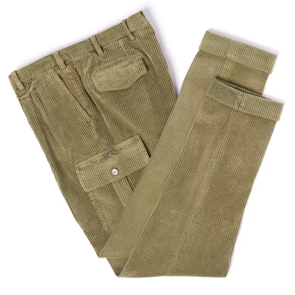 I Capresi X Mj: Cargo Pant "Vesuvio" In Washed Cotton Corduroy