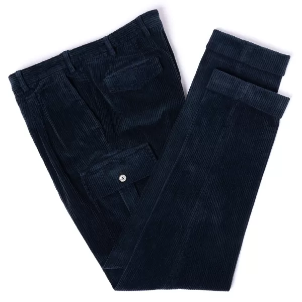 I Capresi X Mj: Cargo Pant "Vesuvio" In Washed Cotton Corduroy