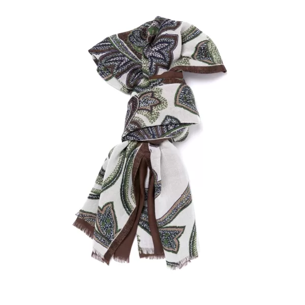 Manifatture Rosi Rosi Collection X Mj: Modal And Cashmere "Giant Paisley" Tube Scarf