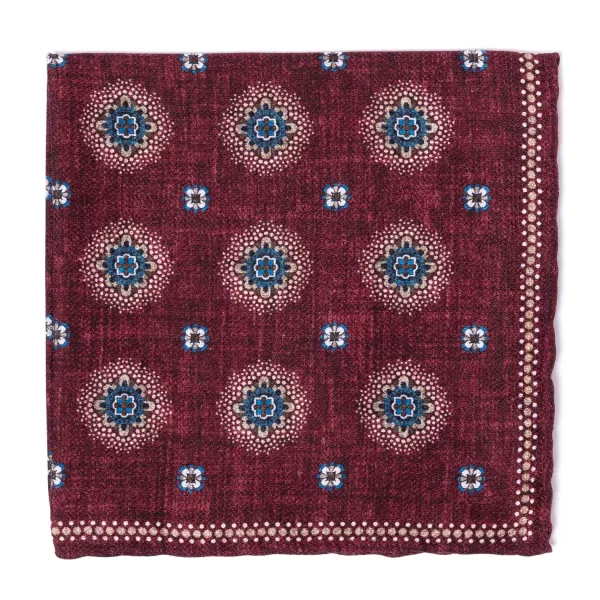 Manifatture Rosi Rosi Collection X Mj: Pocket Square "New Flower Double Print" In Pure