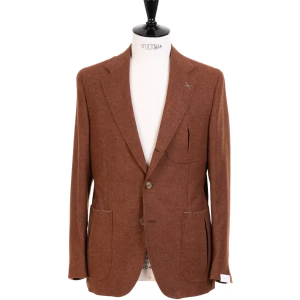 De Petrillo Rust Brown Jacket "Il Cacciatore"" Made Of Wool And Cashmere - Handmad