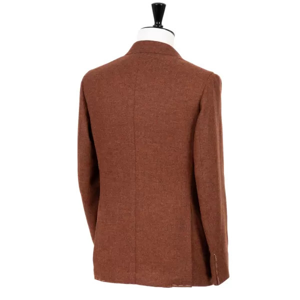 De Petrillo Rust Brown Jacket "Il Cacciatore"" Made Of Wool And Cashmere - Handmad