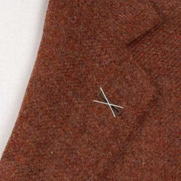 De Petrillo Rust Brown Jacket "Il Cacciatore"" Made Of Wool And Cashmere - Handmad