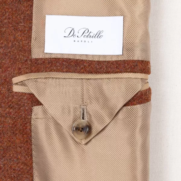 De Petrillo Rust Brown Jacket "Il Cacciatore"" Made Of Wool And Cashmere - Handmad