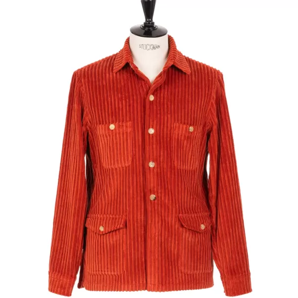 Cesare Attolini Shirt Jacket "Cervinia" From A Washed Cotton Corduroy - Handmade