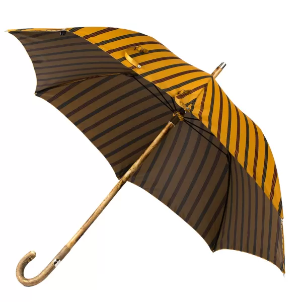 Maglia Striped Cane Umbrella "Lord" With Handle In Ash Wood Nature - Purely H