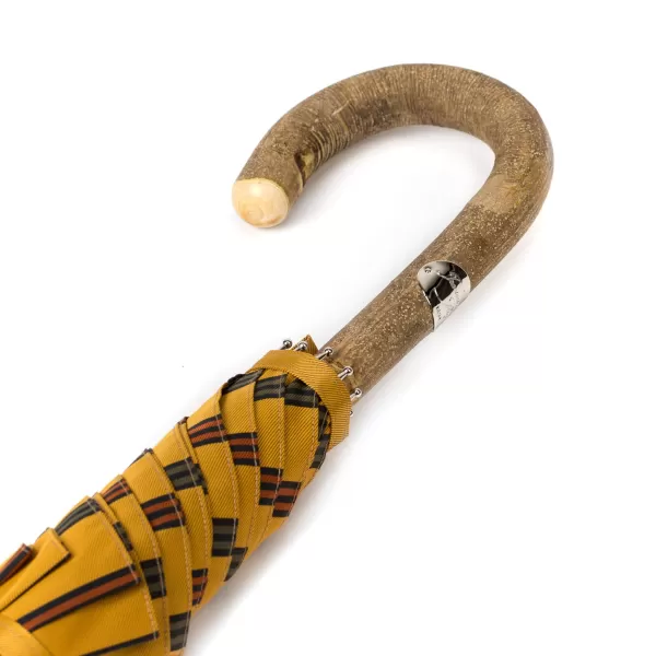 Maglia Striped Cane Umbrella "Lord" With Handle In Ash Wood Nature - Purely H