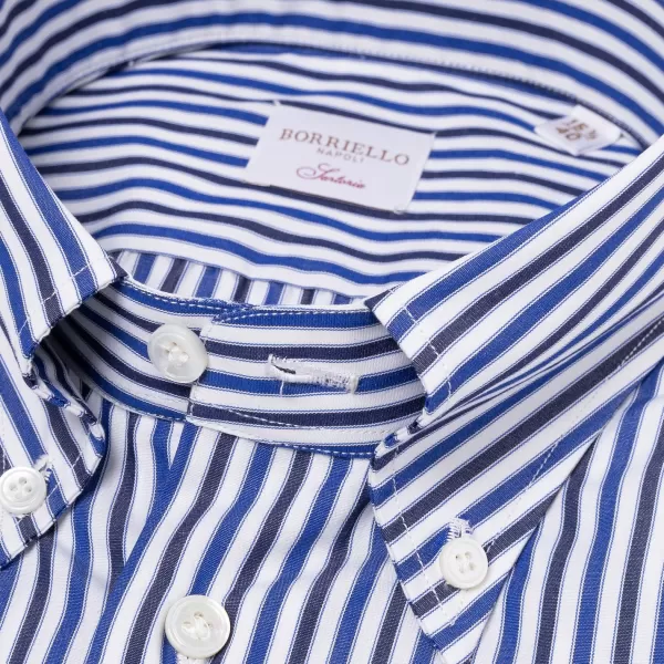 Borriello Striped Shirt "Stile Inglese" With Button Down And Sport Cuff - Handma